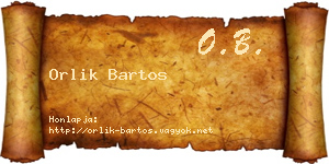 Orlik Bartos névjegykártya